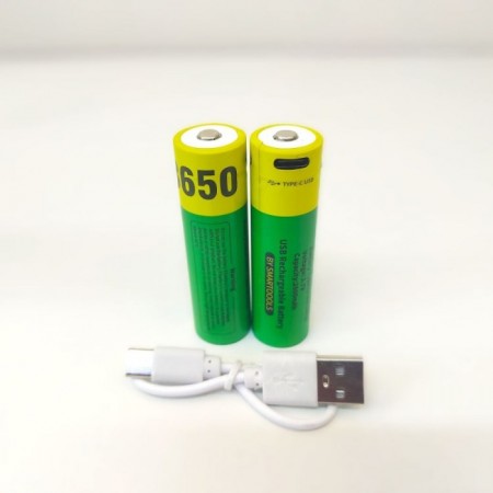Акумуляторні батарейки Lithium-ion 2600mAh 18650 з Type-C роз'ємом (2 шт.)