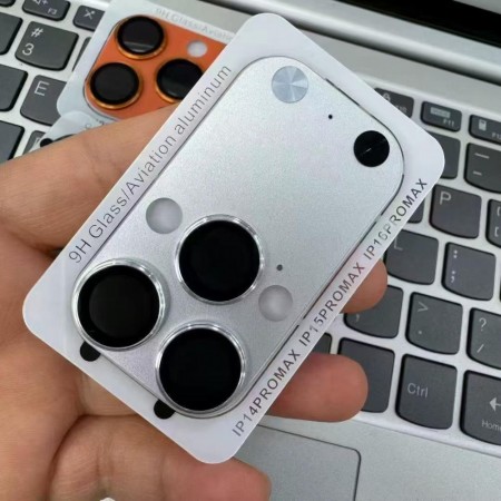Защитное стекло на камеру no brand для iPhone 17 Pro Max серебристое, алюминий, 9H