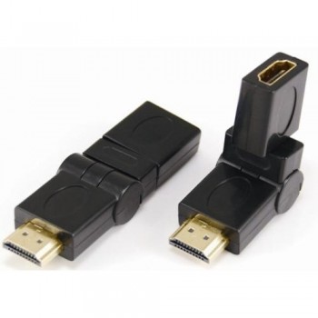Переходник HDMI no brand 360° поворотный M-F компактный черный