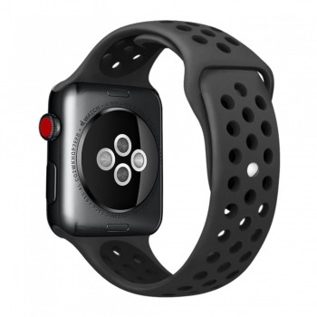 Спортивний ремінець для Apple Watch Nike, 42/44/45/49 мм, чорний