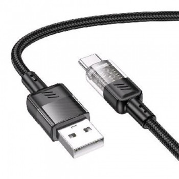 Кабель USB Type-C Hoco U129, 2.4A, довжина 1.2m, чорний