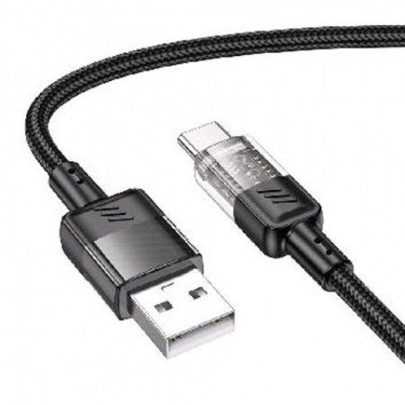 Кабель USB Type-C Hoco U129, 2.4A, довжина 1.2m, чорний