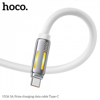 Кабель USB C Hoco U136 2.4A, 1.2м, білий