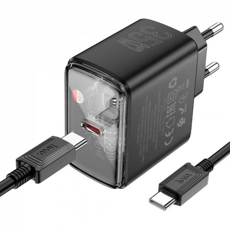 Зарядний пристрій для дому Hoco CS41A, 35W, PD, USB-C to USB-C кабель (1м), чорний