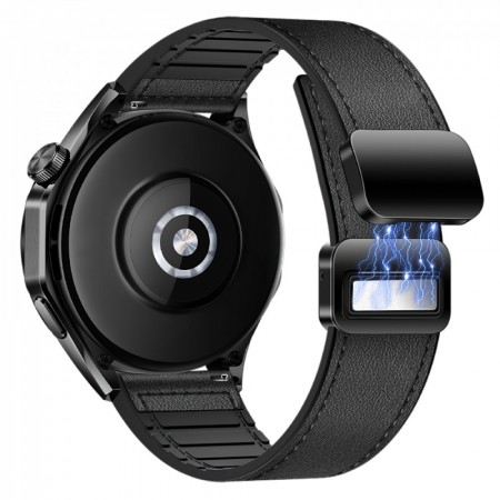 Ремінець Hoco WH18, 22 мм, силікон і шкіра, чорний