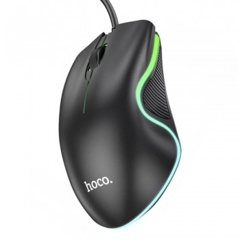 Комп'ютерна миша Hoco GM19, провідна USB, чорна, DPI 1000, довжина кабелю 1,4 м, 3D кнопка Комп'ютерна миша Hoco GM19, провідна USB, чорна, DPI 1000, довжина кабелю 1,4 м, 3D кнопка