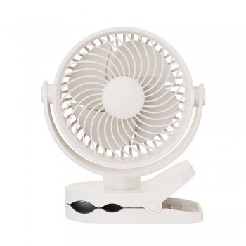 Портативний міні вентилятор Jisulife WT-RD23 з затискачем, 4 швидкості, білий
