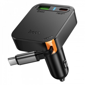 Автомобильное зарядное устройство Hoco NZ18 60W 2PD QC3.0 с удлинителем