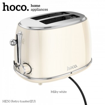 Тостер Hoco HE50, білий, 2 слоти, підігрів і розморожування