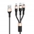 Кабель 3 в 1 Hoco X26, USB до Micro-USB, 1 м, швидка зарядка 2A, нейлонова оплетка