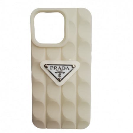 Захисний чохол для iPhone 15 Prada TPU Case, білий