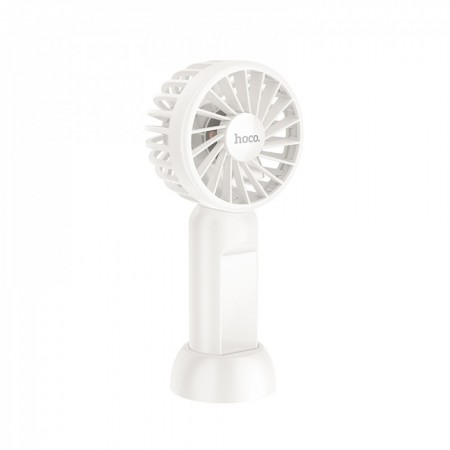 Міні вентилятор Hoco HX60, 3-швидкісний, ємність акумулятора 1200 мАг, білий