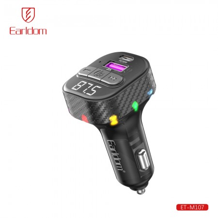 FM модулятор Earldom ET-M107 з MP3, USB Type-C, QC 3.0, авто зарядка