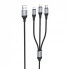 Кабель 3 в 1 Hoco X102 USB-Lightning/MicroUSB/Type-C 1м нейлоновая оплётка 2.4A