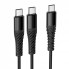 Кабель 2 в 1 Type-C Hoco X123, 2.4A, 1.2м, нейлоновая оплетка