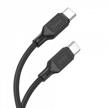 Кабель USB-C to USB-C Hoco X90 Cool Silicone 60W 1м силиконовый черный