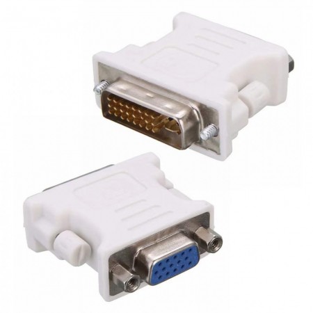 Адаптер DVI-D 24+1 M на VGA F no brand компактний перехідник білий