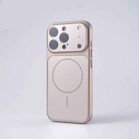 Чехол AG Glass Case MagSafe для iPhone 15 Pro Max золотой, стеклянный, усиленный