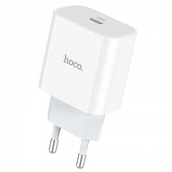 Сетеве зарядне пристрій Hoco C76A Plus 20W PD3.0 — Швидка зарядка для смартфонів і планшетів Apple, 9V/2.22A Type-C, Вогнетривка пластмаса, Захист від перегріву та короткого замикання