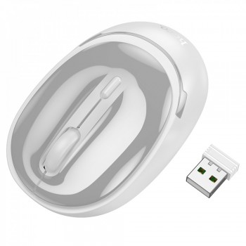 Бездротова комп'ютерна миша Hoco GM34, біла, DPI 800-1600, Bluetooth та 2.4G