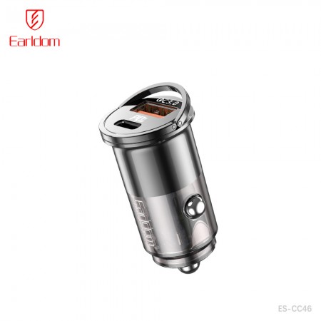 Автомобильное зарядное устройство Earldom ES-CC46 2.4A 1USB 1Type-C QC3.0