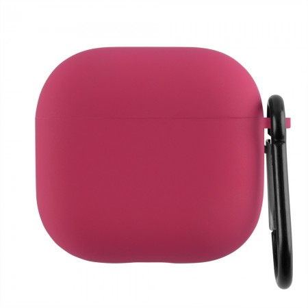 Чохол для AirPods Pro 3 no brand мікрофібра бордовий з карабіном