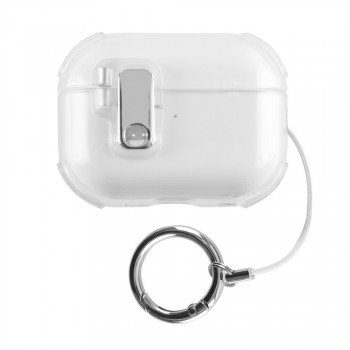 Чохол для AirPods Pro 3 no brand пластиковий прозорий із замком та карабіном