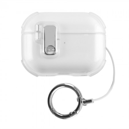 Чохол для AirPods Pro 3 no brand пластиковий прозорий із замком та карабіном