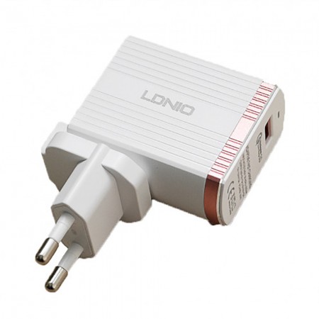 Зарядний пристрій для смартфонів Ldnio A1302Q Home Charger Set (Lightning, 1 USB, 3 A), біле