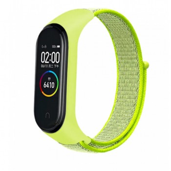Ремінець Nylon Xiaomi Mi Band 5 6 7 Neon Yellow