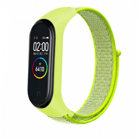 Ремінець Nylon Xiaomi Mi Band 5 6 7 Neon Yellow