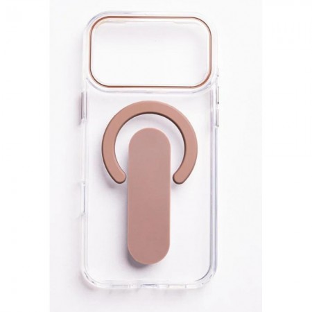 Чехол Hang Case MagSafe для iPhone 17 Pro Max прозрачный с держателем коричневый