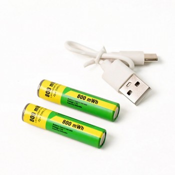 Акумуляторні батарейки Lithium-ion 800mAh AAA-7 з Type-C роз'ємом (2 шт.) Акумуляторні батарейки Lithium-ion 800mAh AAA-7 з Type-C роз'ємом (2 шт.)