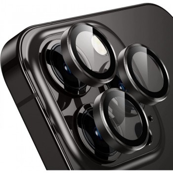 Захисне скло для камери iPhone 16 Pro/16 Pro Max Camera Glass Steel, чорне, сталеве, ударостійке