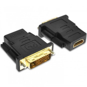 Адаптер DVI (24+1) тато на HDMI мама позолочені контакти чорний