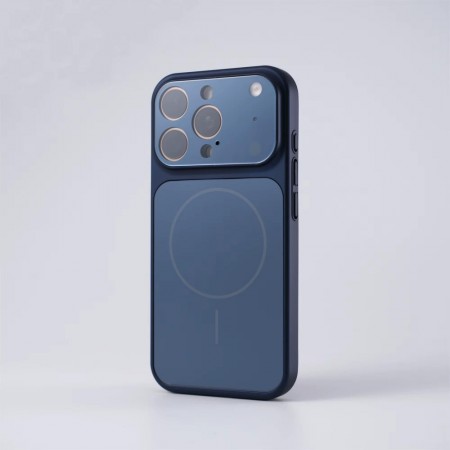 Чехол AG Glass Case MagSafe для iPhone 16 синий, стеклянная спинка, защита камеры