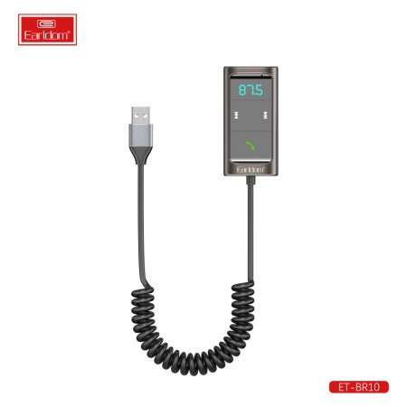 Bluetooth аудио ресивер Earldom ET-BR10 с дисплеем и USB, FM трансмиттер