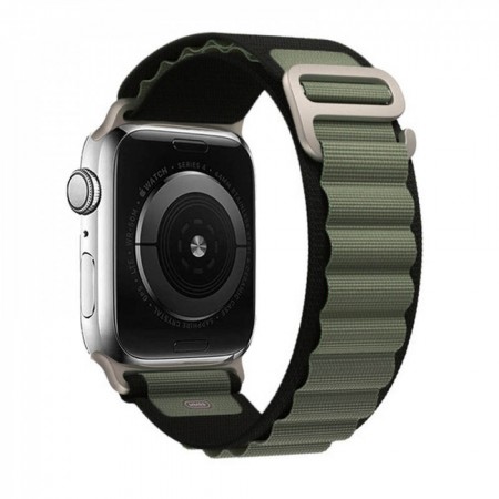 Ремінець для Apple Watch Alpine Loop Design, 42/44/45/49 мм, зелений і чорний