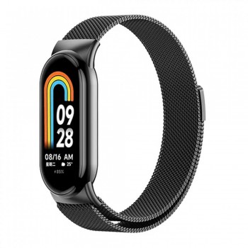 Ремінець для фітнес-браслета Xiaomi Mi Band 8/9 Milanese Loop металевий, чорний