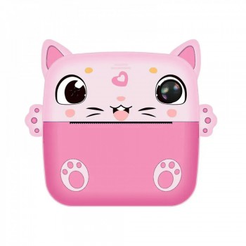Дитячий фотоапарат Cat Print Camera Y71, рожевий, 12 МП, вбудована флешка 32 ГБ, відео 1080p