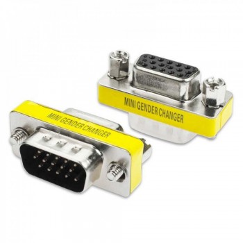 Адаптер VGA mini gender changer F-M перехідник компактний металевий корпус