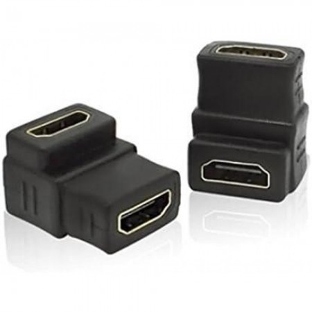 Перехідник HDMI кутовий 90° no brand F-F компактний пластиковий