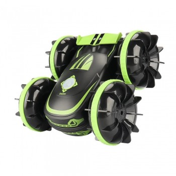 Амфібійний радіокерований автомобіль JC04, зелений, двосторонній, для ігор на суші та воді