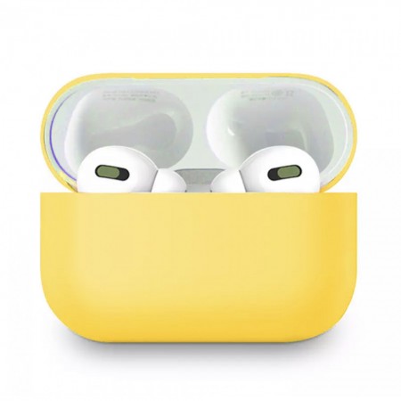 Чохол для навушників AirPods Pro 2 силіконовий жовтий мінімалістичний дизайн