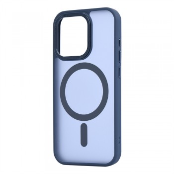 Матовий чохол з MagSafe для iPhone 15 Pro OC, темно-синій, антипригарне покриття, захист від ударів