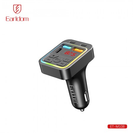 FM модулятор Earldom ET-M108 з MP3, зарядкою 3.1A, 2 USB, Type-C