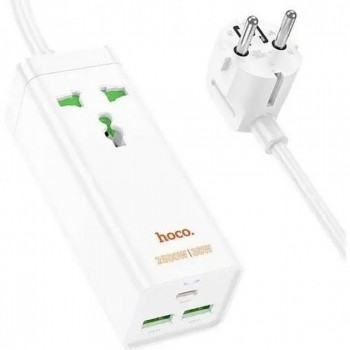 Подовжувач на 2 розетки Hoco AC9A, 1.8 м, білий