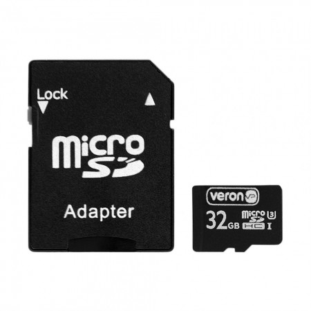 Карта пам'яті Veron microSDHC 32GB UHS-1 Class 10 з адаптером
