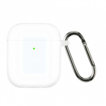 Чехол для AirPods Pro 3 no brand микрофибра белый с карабином