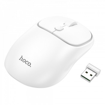 Безпровідна комп'ютерна миша Hoco GM25, біла, 2,4 ГГц/Bluetooth, 800-1600 DPI